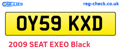 OY59KXD are the vehicle registration plates.