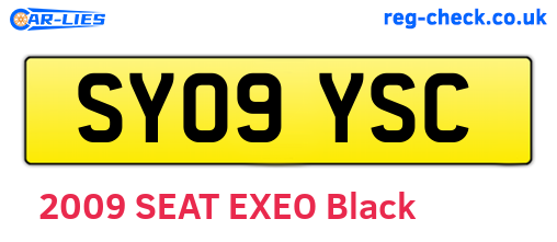 SY09YSC are the vehicle registration plates.