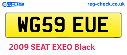 WG59EUE are the vehicle registration plates.