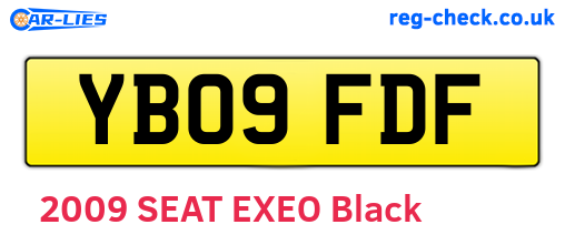 YB09FDF are the vehicle registration plates.