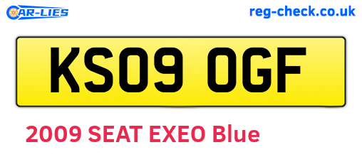 KS09OGF are the vehicle registration plates.