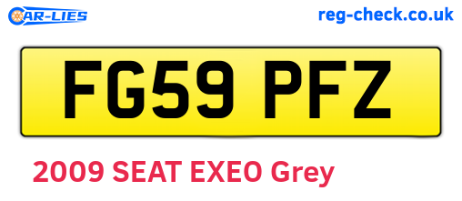 FG59PFZ are the vehicle registration plates.