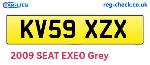 KV59XZX are the vehicle registration plates.
