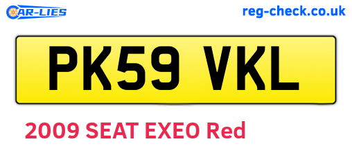 PK59VKL are the vehicle registration plates.