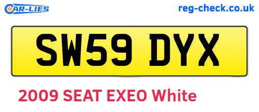 SW59DYX are the vehicle registration plates.