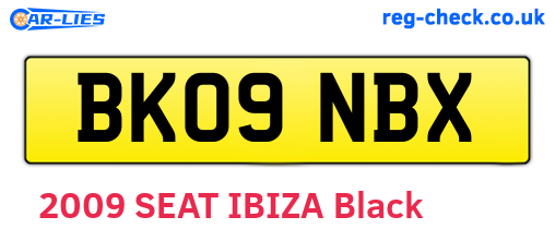 BK09NBX are the vehicle registration plates.