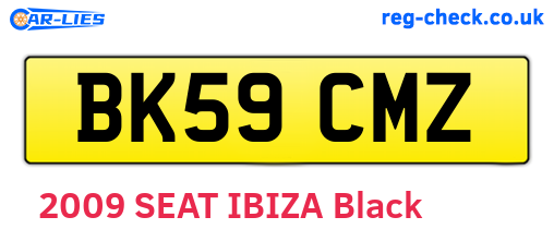 BK59CMZ are the vehicle registration plates.