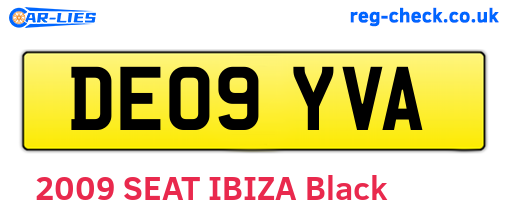 DE09YVA are the vehicle registration plates.