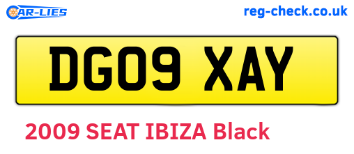 DG09XAY are the vehicle registration plates.