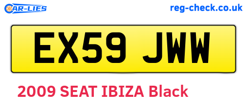EX59JWW are the vehicle registration plates.