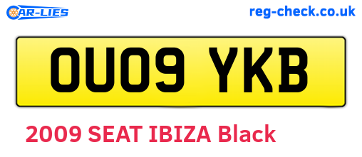 OU09YKB are the vehicle registration plates.