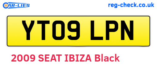 YT09LPN are the vehicle registration plates.