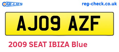 AJ09AZF are the vehicle registration plates.