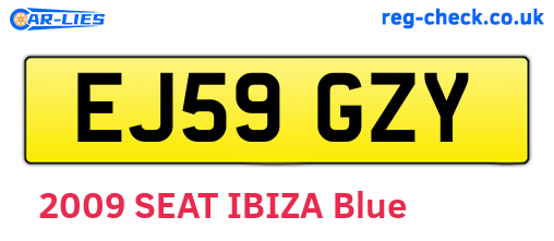 EJ59GZY are the vehicle registration plates.
