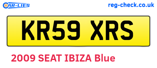 KR59XRS are the vehicle registration plates.