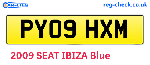 PY09HXM are the vehicle registration plates.