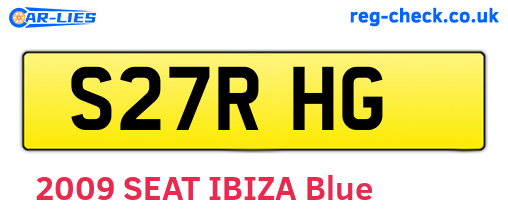 S27RHG are the vehicle registration plates.