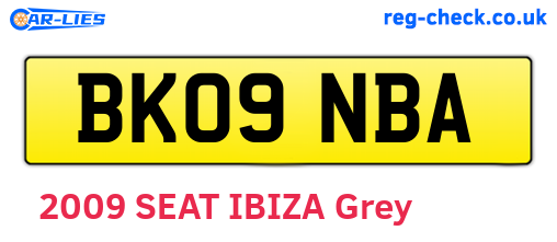 BK09NBA are the vehicle registration plates.