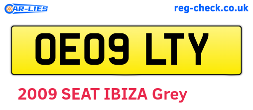 OE09LTY are the vehicle registration plates.