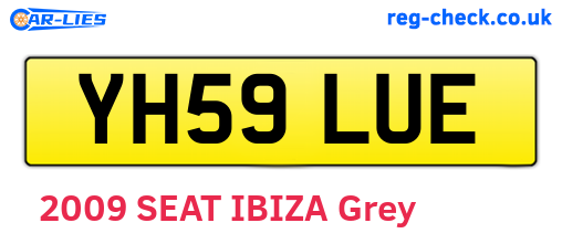YH59LUE are the vehicle registration plates.