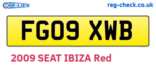FG09XWB are the vehicle registration plates.