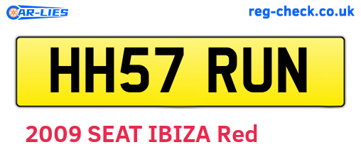 HH57RUN are the vehicle registration plates.