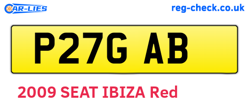 P27GAB are the vehicle registration plates.