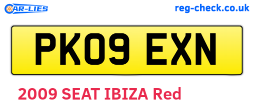 PK09EXN are the vehicle registration plates.