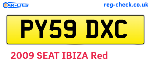 PY59DXC are the vehicle registration plates.
