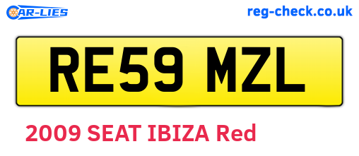 RE59MZL are the vehicle registration plates.