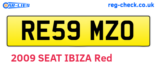 RE59MZO are the vehicle registration plates.