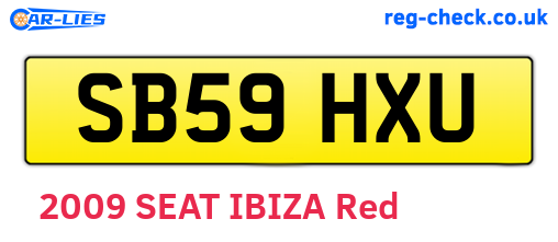 SB59HXU are the vehicle registration plates.