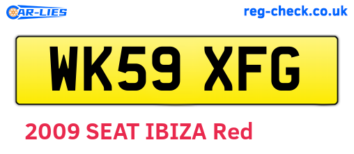 WK59XFG are the vehicle registration plates.