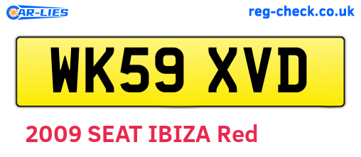 WK59XVD are the vehicle registration plates.