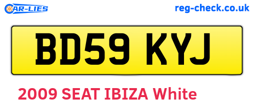 BD59KYJ are the vehicle registration plates.