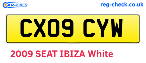 CX09CYW are the vehicle registration plates.