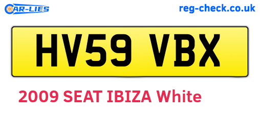 HV59VBX are the vehicle registration plates.