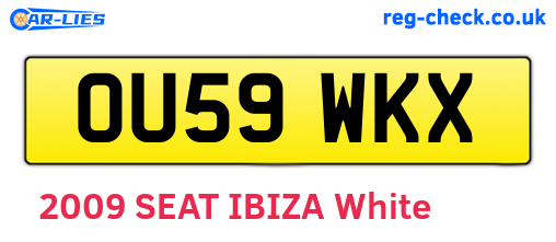 OU59WKX are the vehicle registration plates.