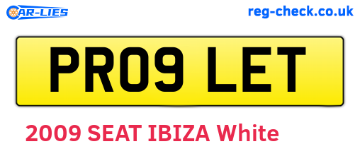 PR09LET are the vehicle registration plates.