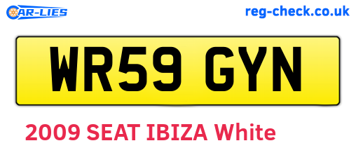 WR59GYN are the vehicle registration plates.