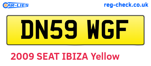 DN59WGF are the vehicle registration plates.