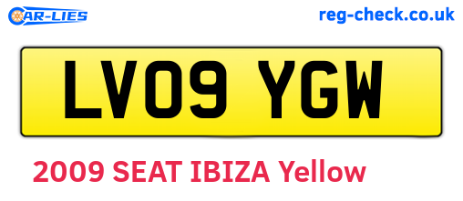 LV09YGW are the vehicle registration plates.