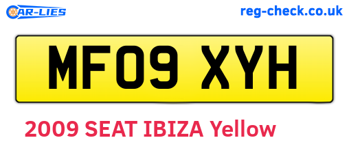 MF09XYH are the vehicle registration plates.