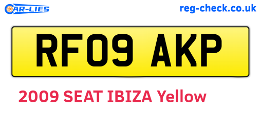 RF09AKP are the vehicle registration plates.