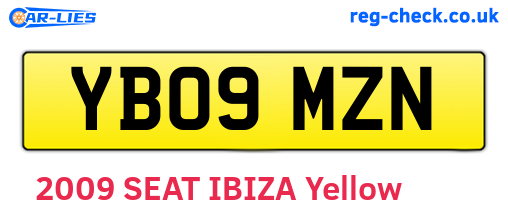YB09MZN are the vehicle registration plates.
