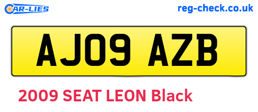 AJ09AZB are the vehicle registration plates.