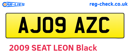 AJ09AZC are the vehicle registration plates.