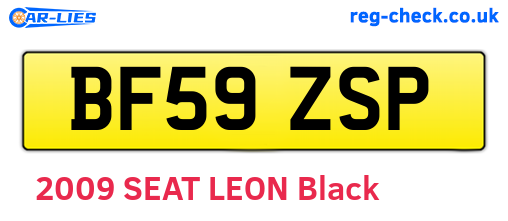 BF59ZSP are the vehicle registration plates.