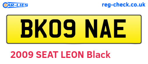 BK09NAE are the vehicle registration plates.