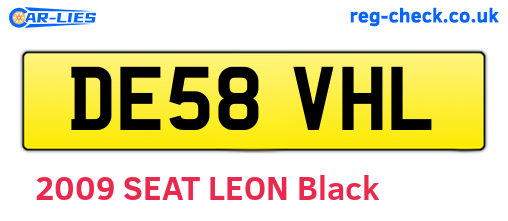 DE58VHL are the vehicle registration plates.